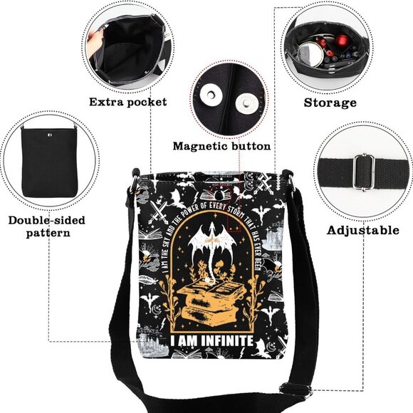 Versatile Fantasy-Themed Crossbody Bag - For Everyday and Special Occasions - Picture 3 of 7